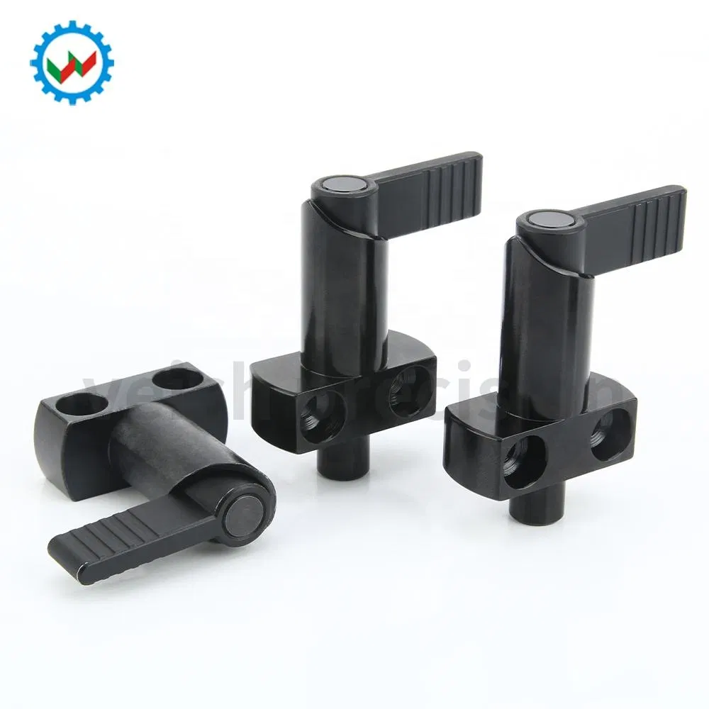 Quick Release Carbon Steel L-Handle Retractable Indexing Plunger with Mounting Flange Spring Lock-out for Secure Fastening