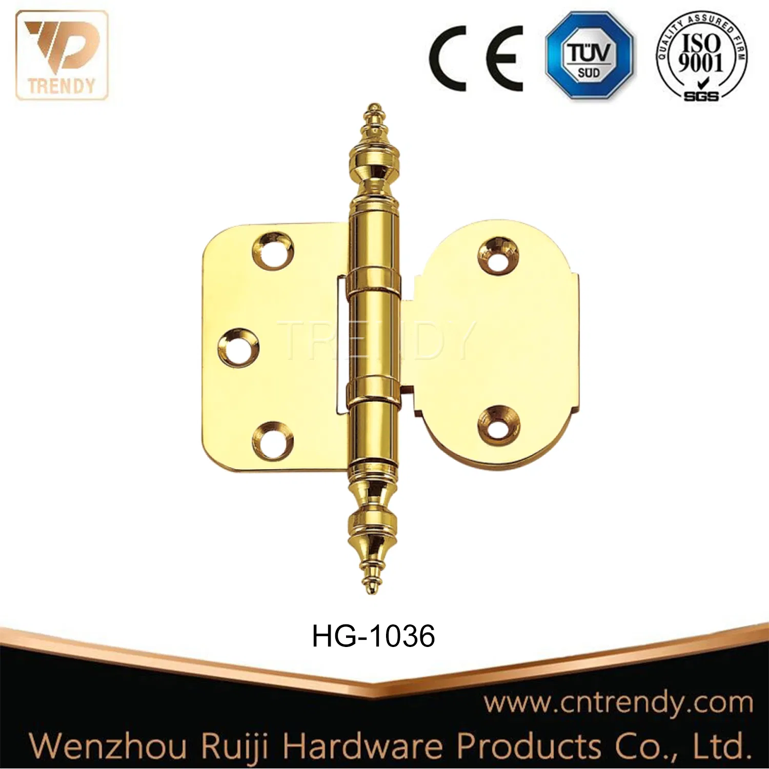 Small Size Crown Head European Style Cabinet Brass Hinge Decorative Hinge Hardware (HG-1036)