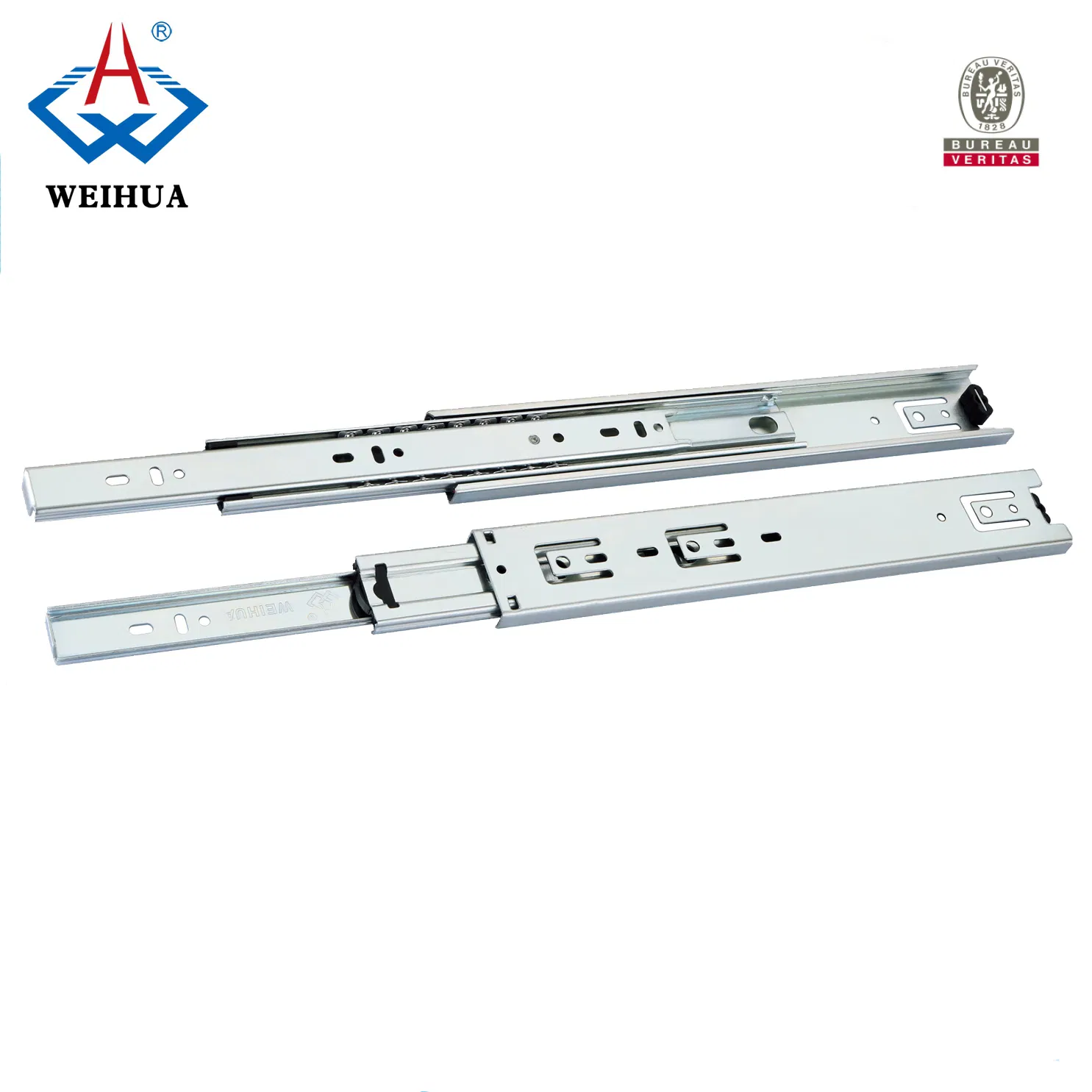 Ball Bearing Drawer Slide 3 Fold Full Extention Furniture Hardware 45mm 1.2mm Thickness