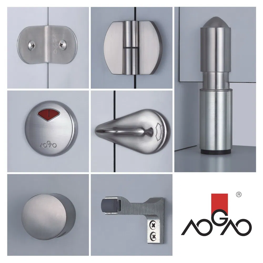 Aogao Directly Sale High-Quality 23 Series Alloy and Stainless Steel Bathroom Partition Fittings Toilet Hardware