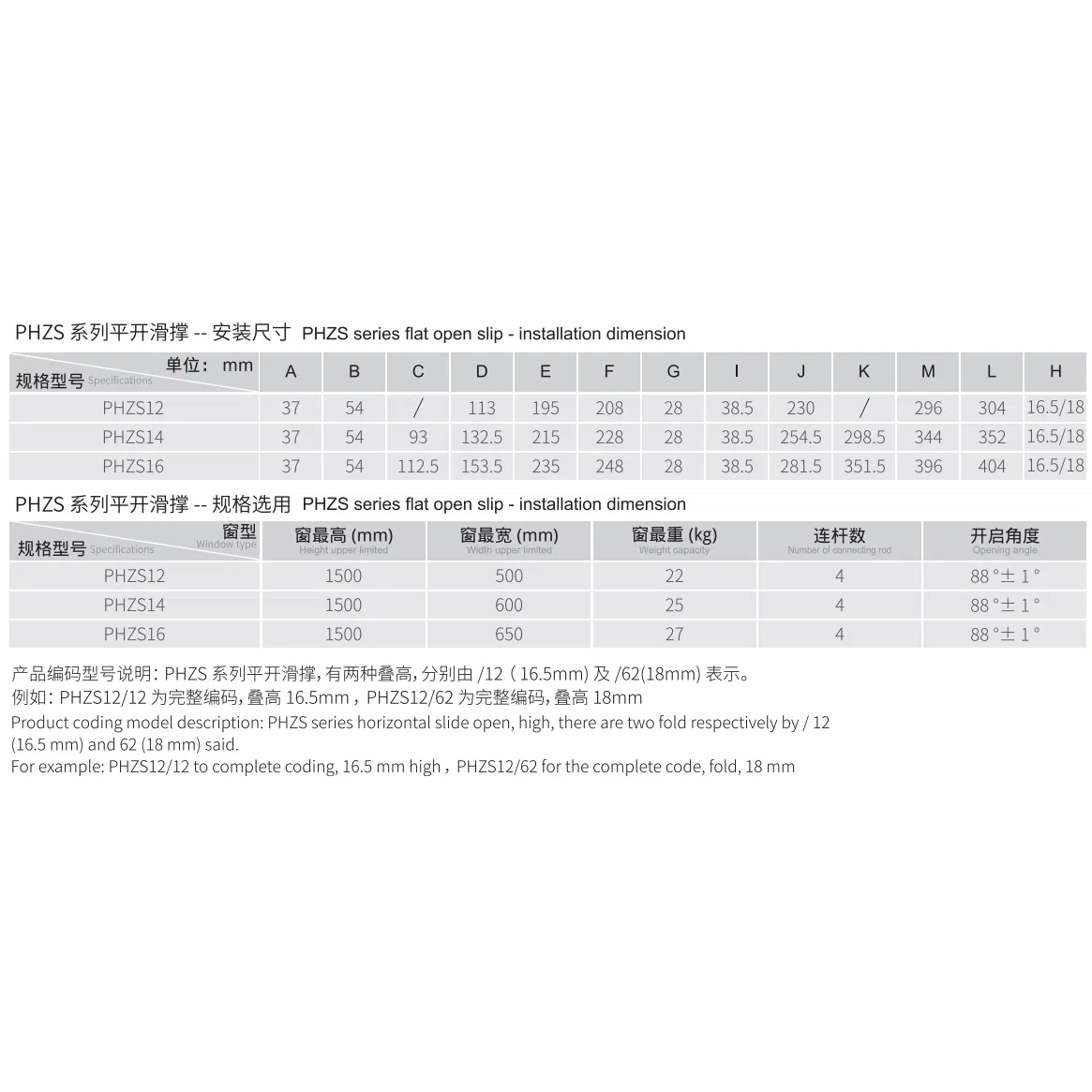 Ss 304 Friction Stay Hinge for Casement Window-Phzs12/12
