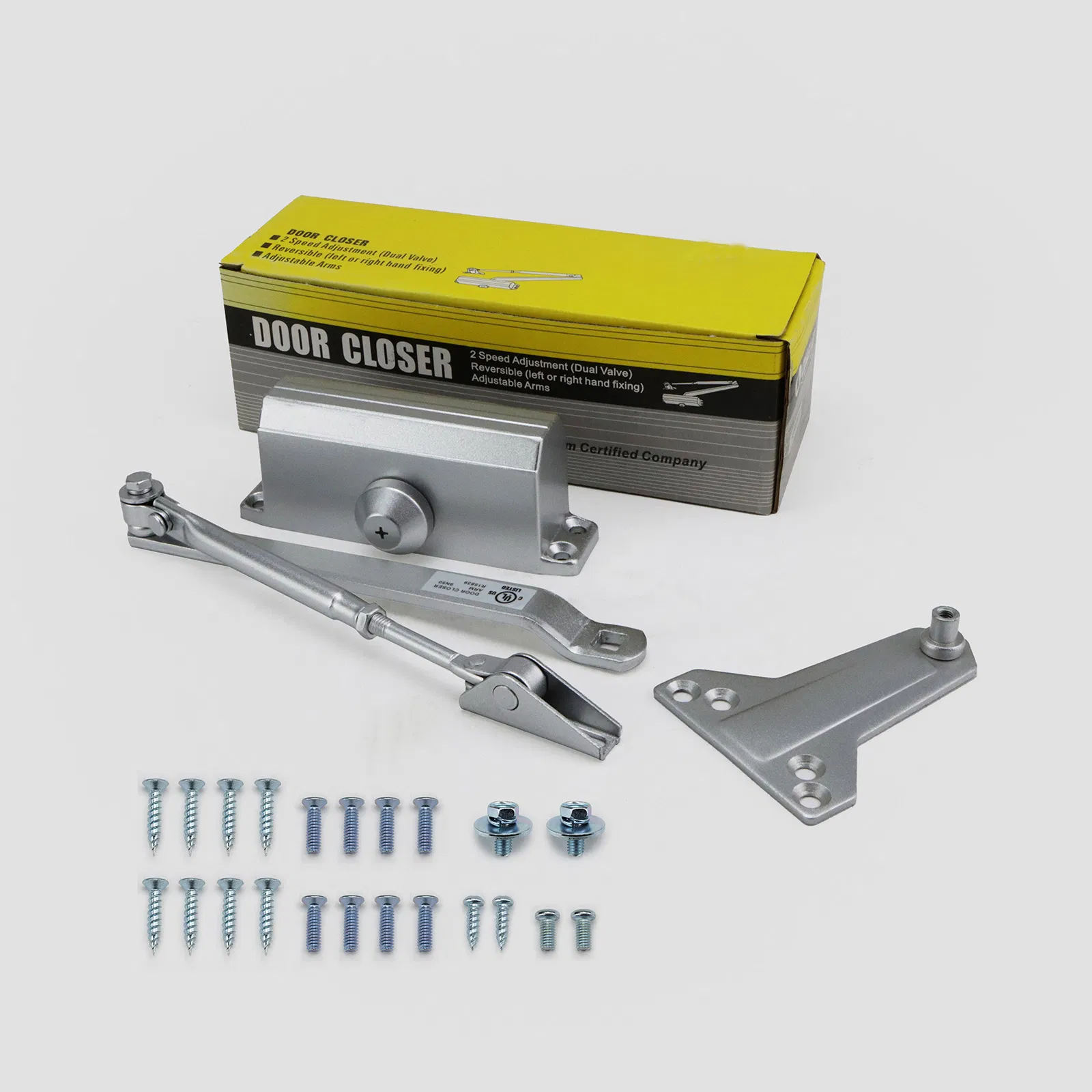 Modern Design Wood Glass Door Two-Speed Hydraulic Automatic Door Closer with Arm Stop