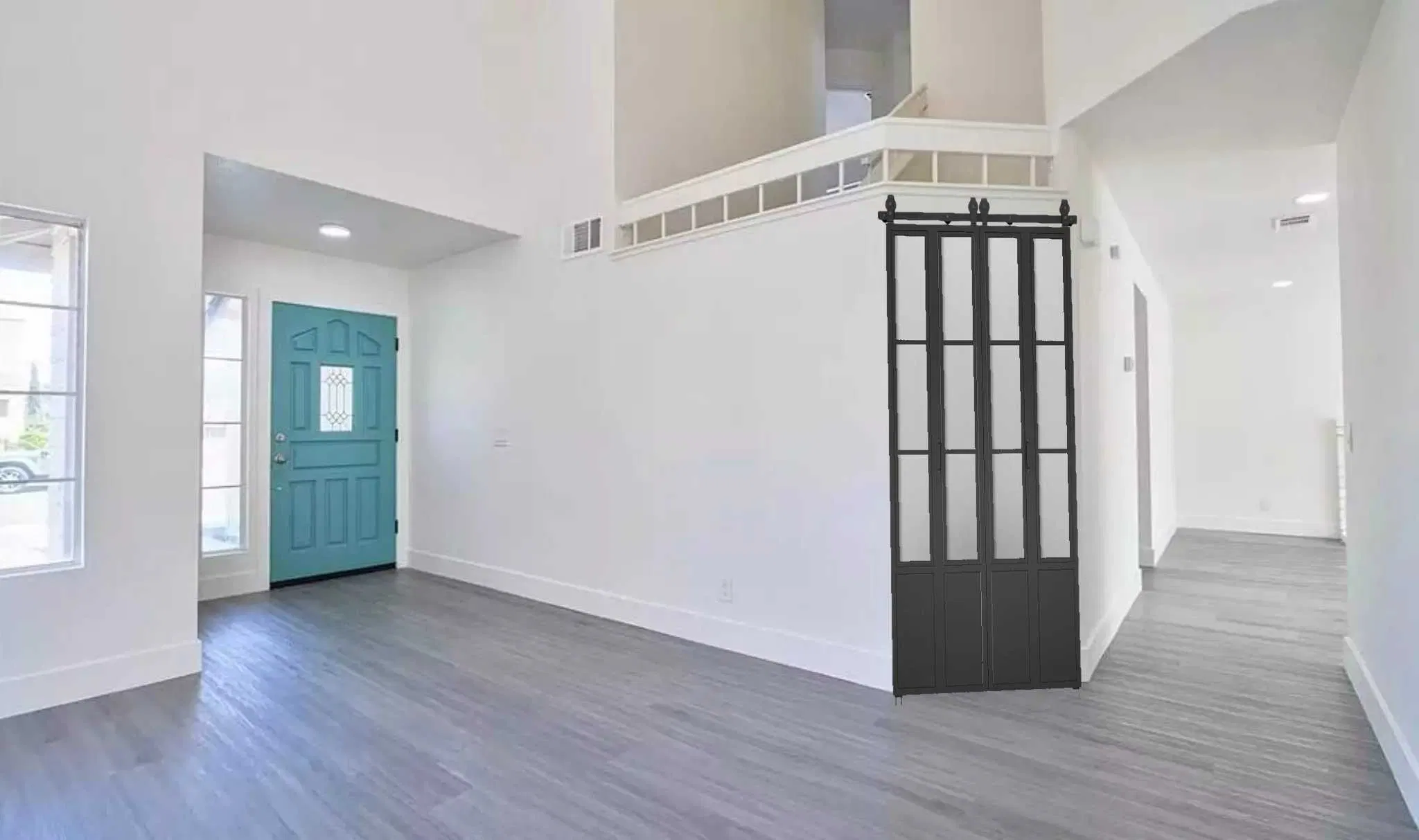 37in Bifold Sliding Barn Door Hardware, Bi Folding Closet Door Track Kit for 2 Doors, No Door, Fit Max Door Width 33"