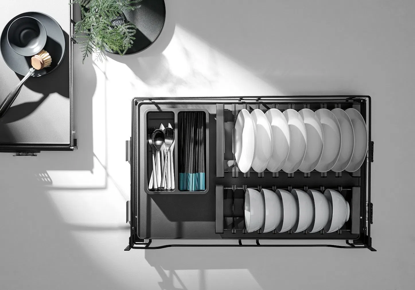 Bowl &amp; Dish Pull out Basket Kitchen Cabinet Hardware Idea