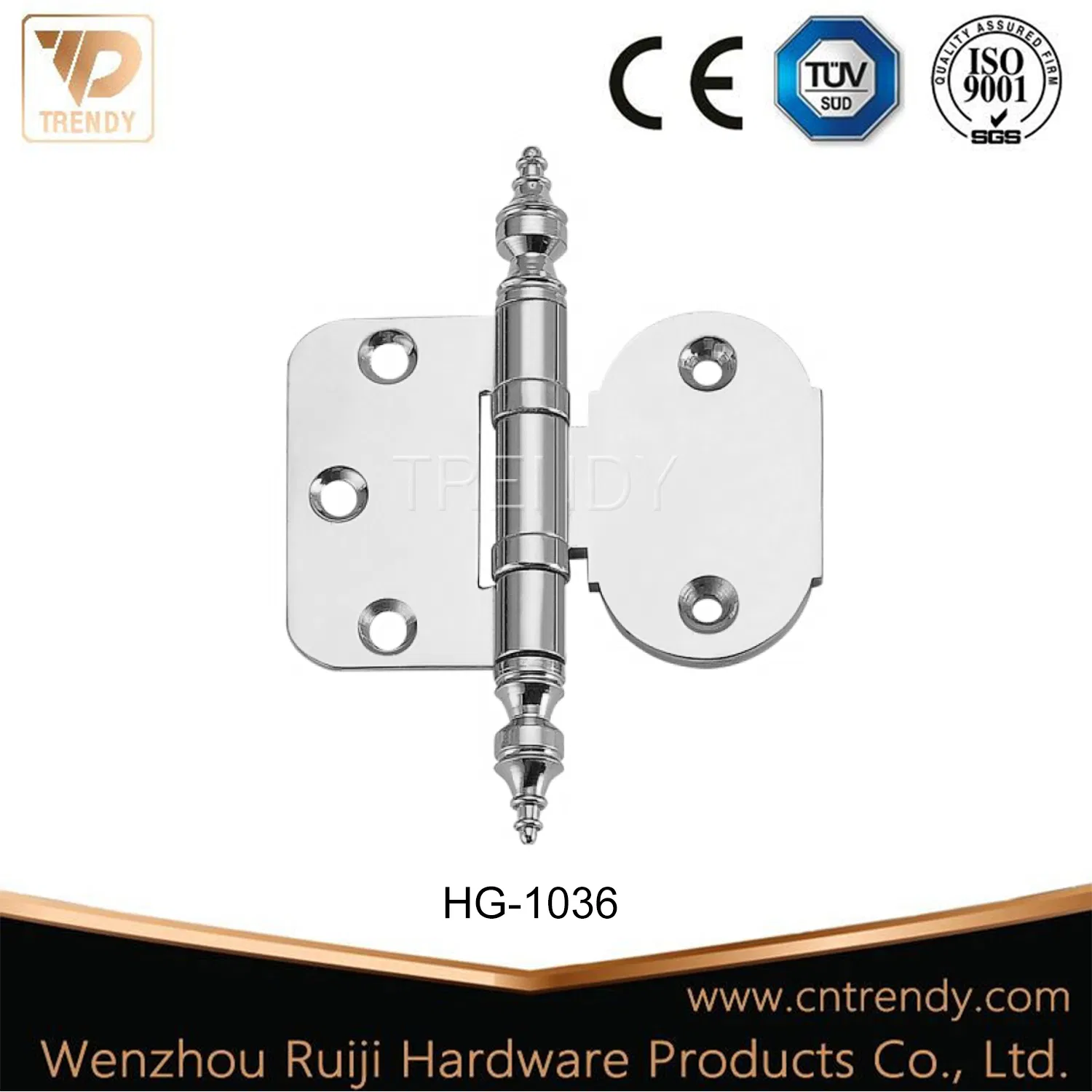 Small Size Crown Head European Style Cabinet Brass Hinge Decorative Hinge Hardware (HG-1036)