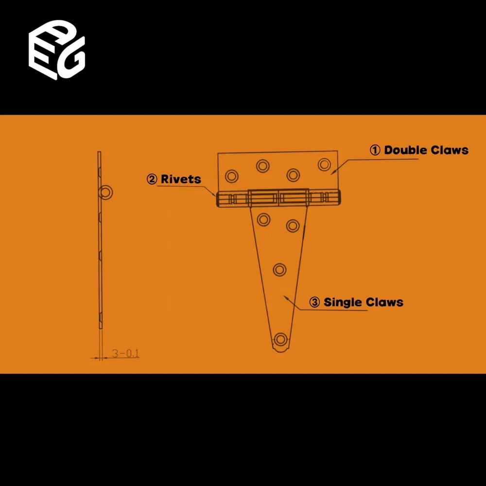 Market One's Own Products Outdoor 5 Inch T-Hinge for Doors and Windows