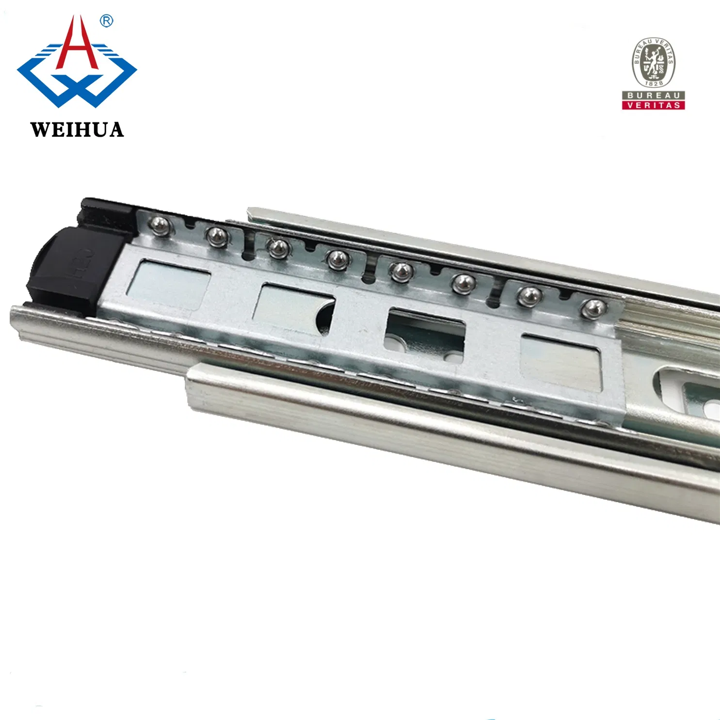 Ball Bearing Drawer Slide 3 Fold Full Extention Furniture Hardware 45mm 1.2mm Thickness