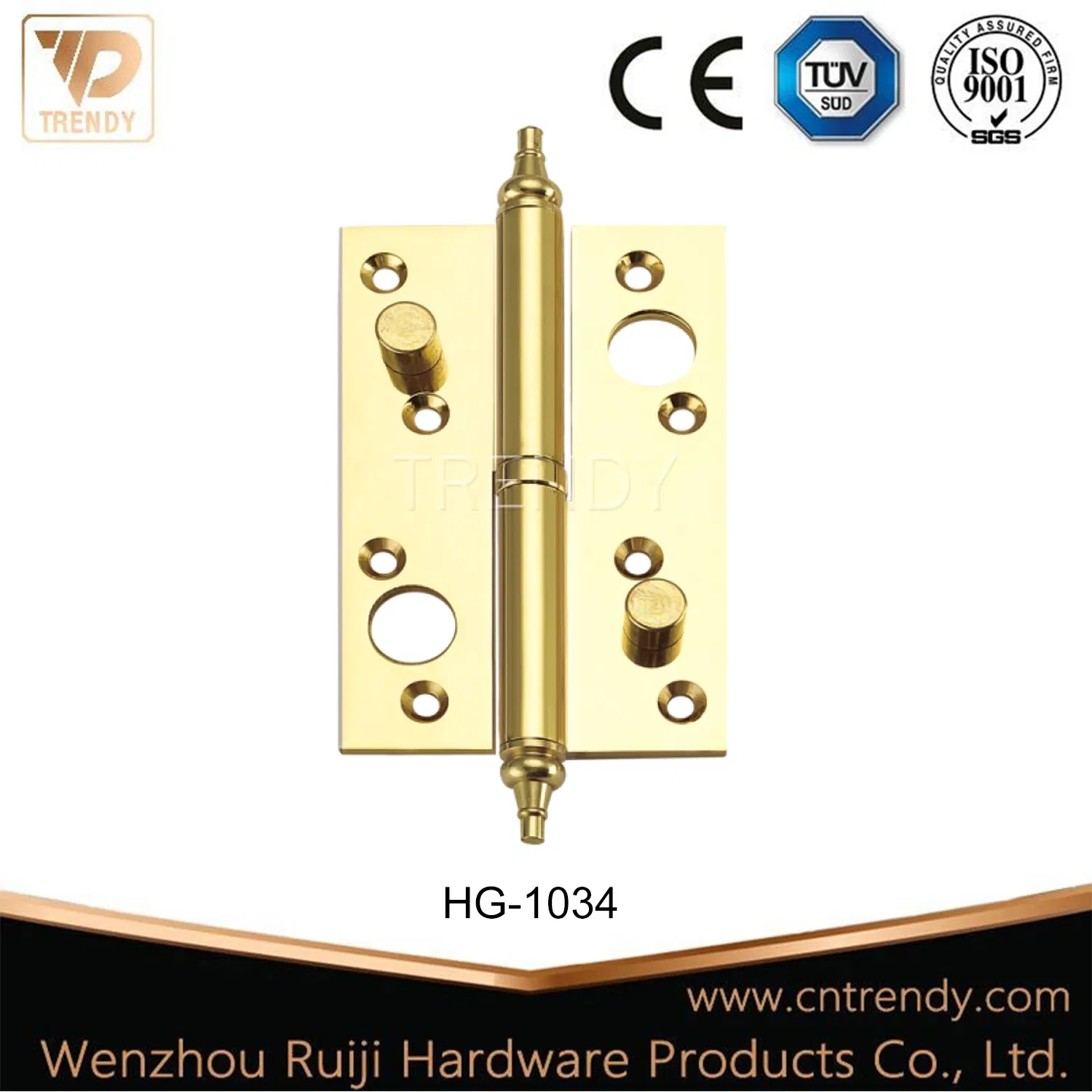 Small Size Crown Head European Style Cabinet Brass Hinge Decorative Hinge Hardware (HG-1036)