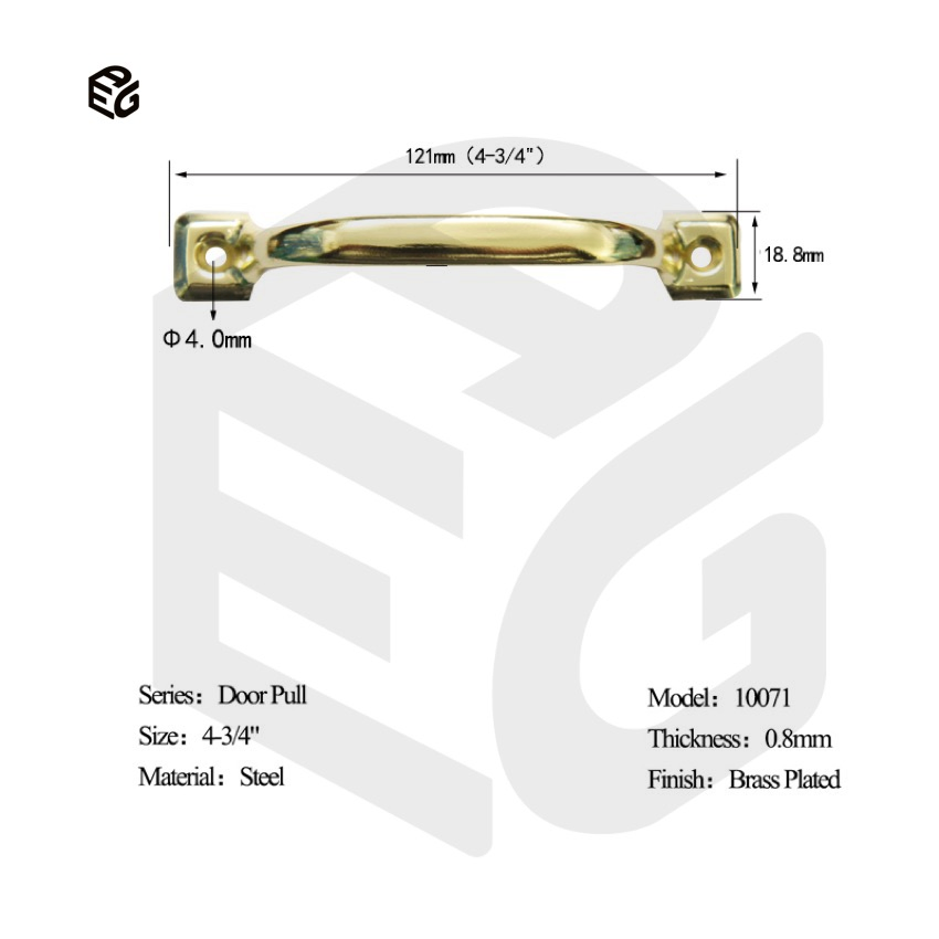 4 Inch Steel Screen Door Pull Handle with Antique Brass Finish for Doors and Windows