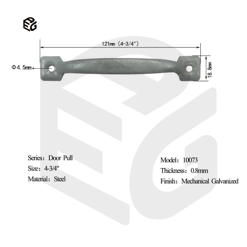 4 Inch Steel Screen Door Pull Handle with Antique Brass Finish for Doors and Windows