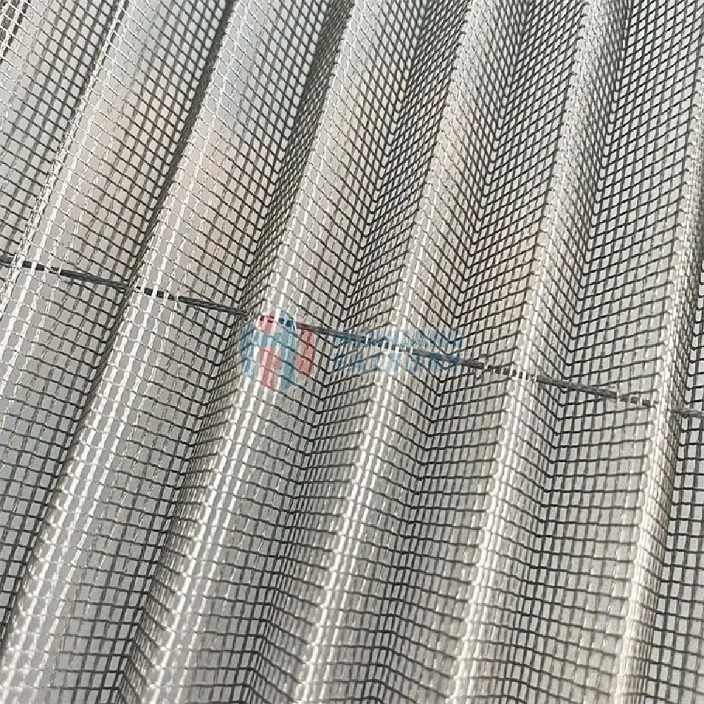 Direct Sales Polyester/Pet/Fiberglass/PP Plisse Insect Screen Door Mesh Fold Wire Mesh Pleated Window Mesh