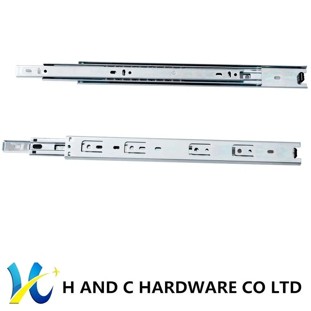 Manufactury Furniture Hardware 45mm Full Extension Ball Bearing Channel Kitchen Drawer Sliders