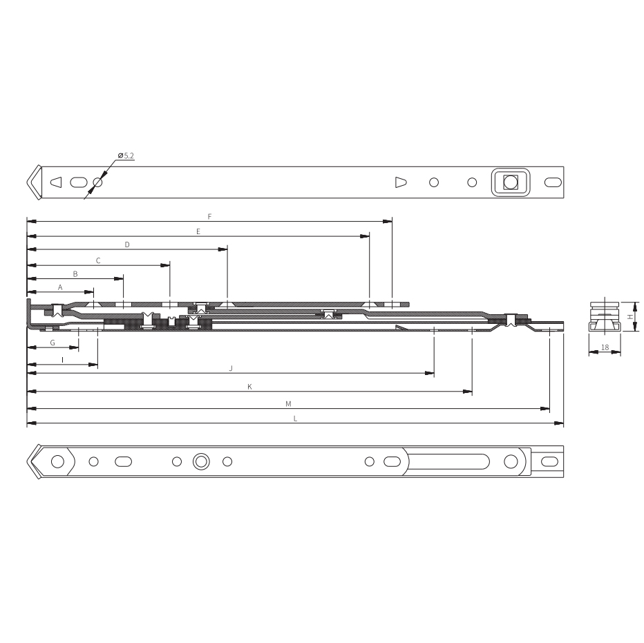 Ss 304 Friction Stay Hinge for Casement Window-Phzs12/12