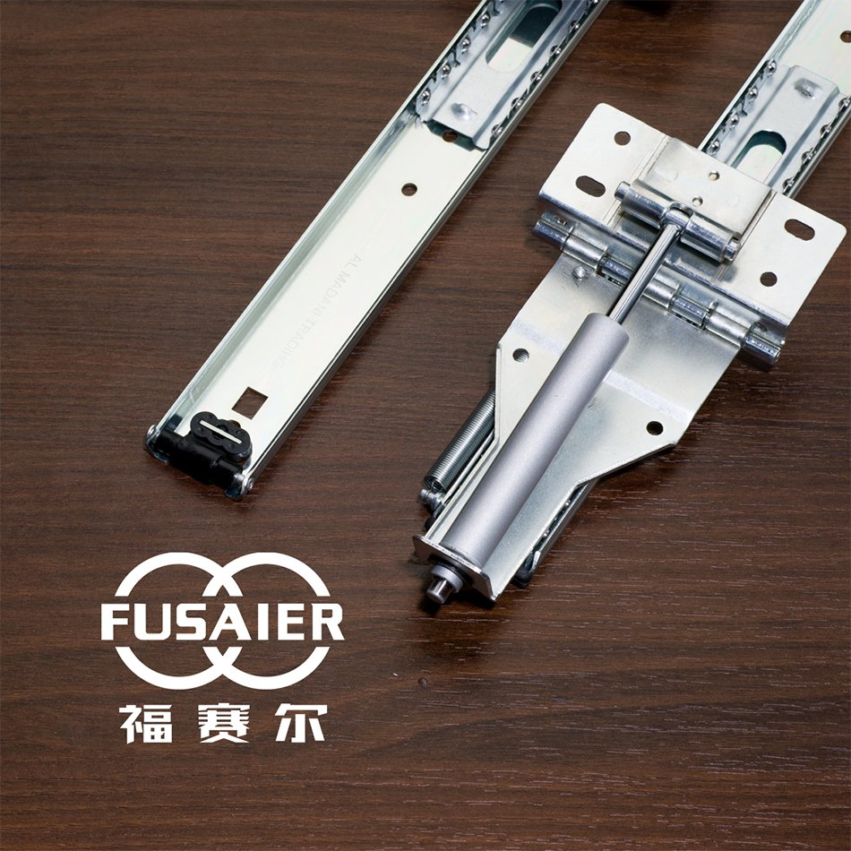 Furniture Cabinet Door Hardware 35mm Pocket Door Telescopic Slide Ball Bearing Flipper Door Sliding Rails for TV Cabinet