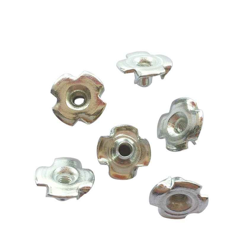 Carbon Steel Hardware Parts Galvanized Four-Claw Nut Furniture Connector Fastener in Stock