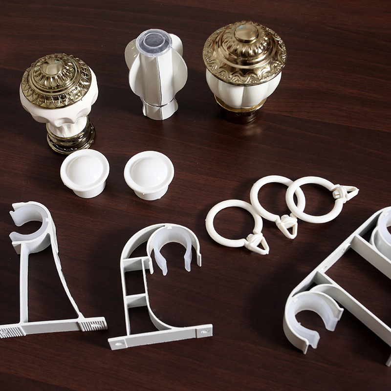 Thickened Aluminum Alloy Track Curtain Rod Roman Pole Single Pole Double Pole Perforated Curtain Bracket Accessory Side and Top