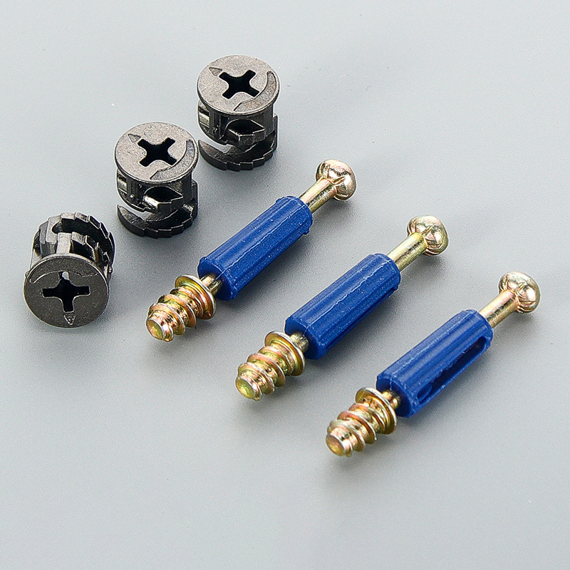 3 in 1 Furniture Connecting Cam Lock Fittings Assortment Kit Fastener Cabinet Connectors Lock Nut for Closets Bed Furniture