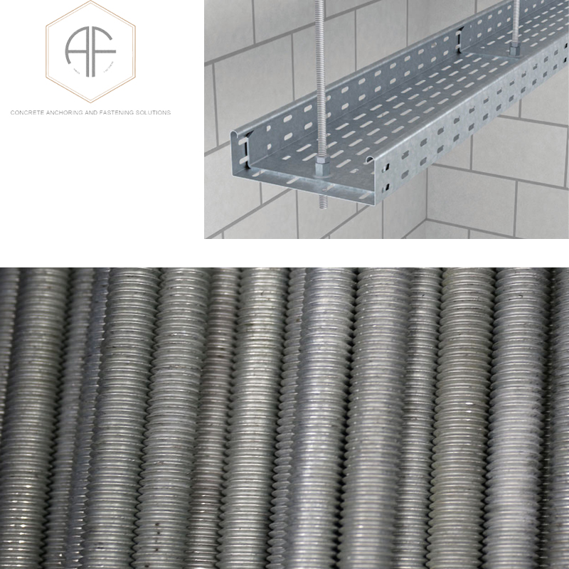 Hot DIP in Thread Rods Multi-Purpose All-Thread Corrosion Resistant for Hanging, Mounting, Bracing, Supporting and Fastening