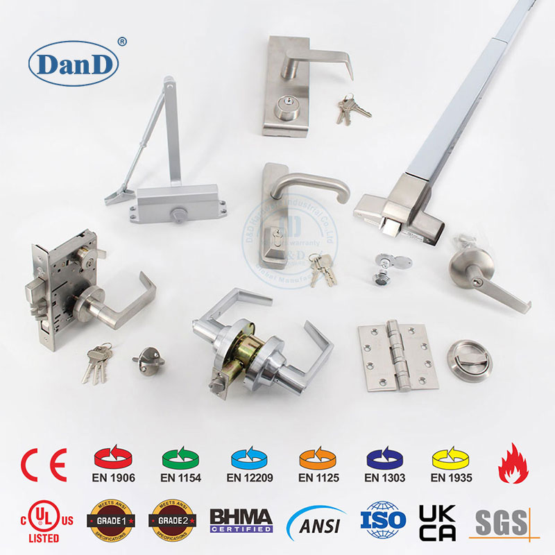 Stainless Steel UL CE Safe Fire Furniture Accessory Commercial Architectural China Factory Hinge Lock Handle Wood Folding Sliding Door Hardware Manufacture