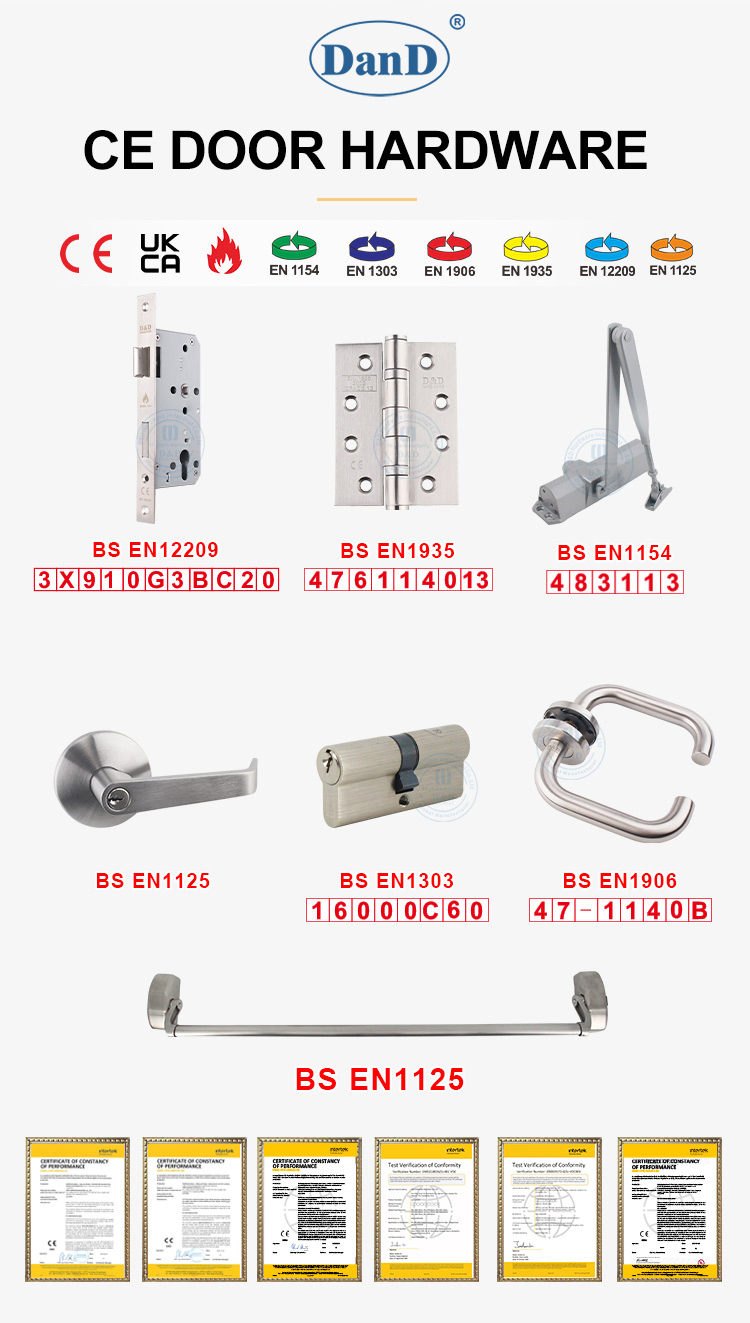 Stainless Steel UL CE Safe Fire Furniture Accessory Commercial Architectural China Factory Hinge Lock Handle Wood Folding Sliding Door Hardware Manufacture