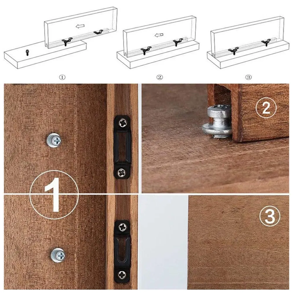 Full Open Furniture Invisible Panel Connector Screw Fasteners