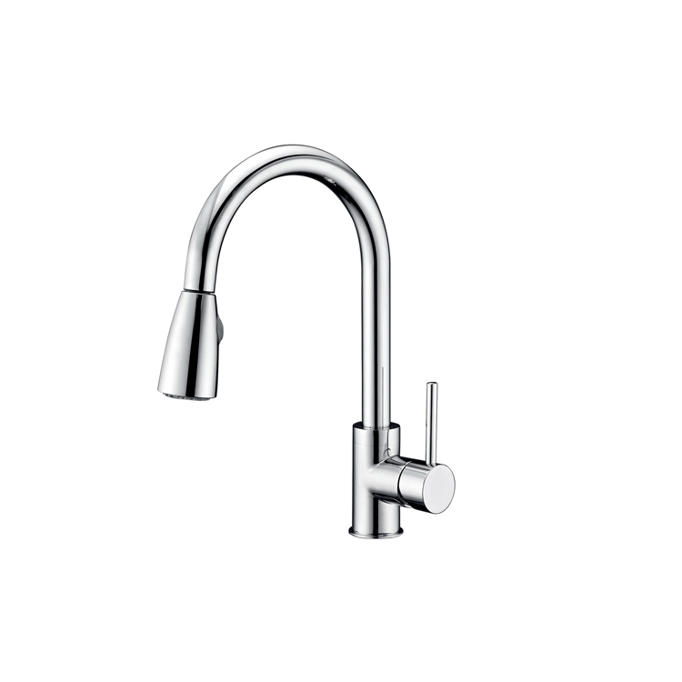 Single Handle Chromed Spring Spout Kitchen Sink Faucet