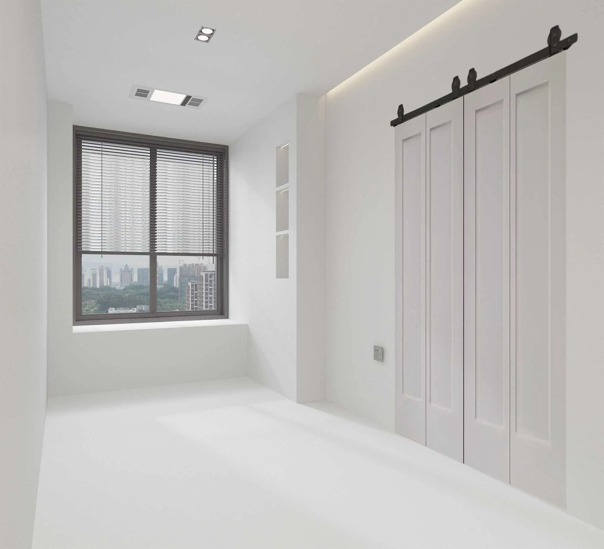 64" Bifold Sliding Barn Door Hardware Kit, 5.3FT Top Mount Bi-Folding Track Kit for Four 15" Closet Pantry Laundry Doors-Smoothly and Quietly, Black