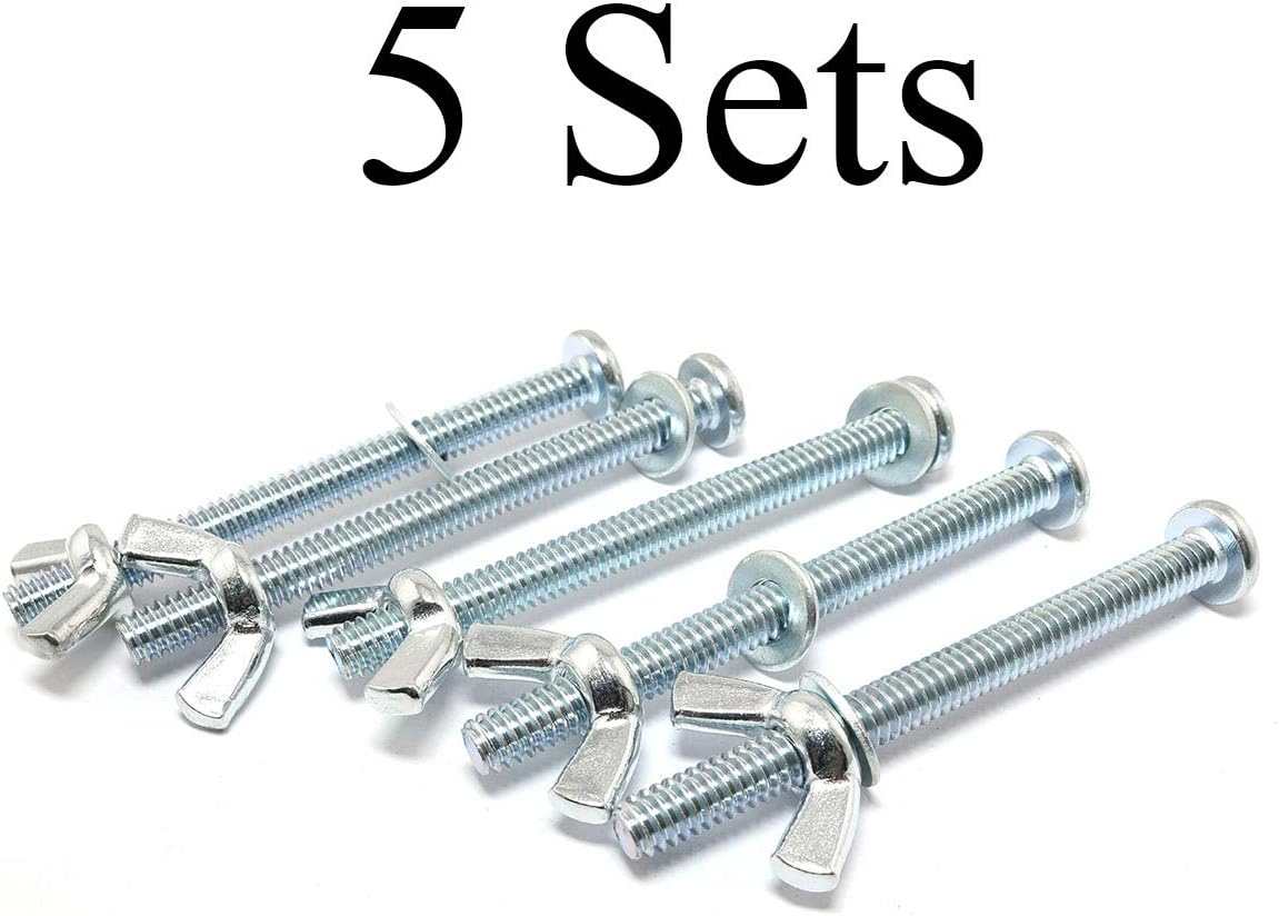 Screw Bolts with Wing Nut Zinc Plated Carbon Steel Mounting Hardware Fitting Fastenings:1/4"-20 Hand Tighten Wing Nuts,1/4"-20X3" Phillips Head Screw Bolt with