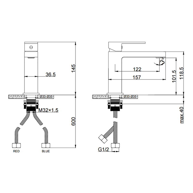 Single Lever Brass Kitchen Sink Bathroom Wash Basin Mixer Faucet