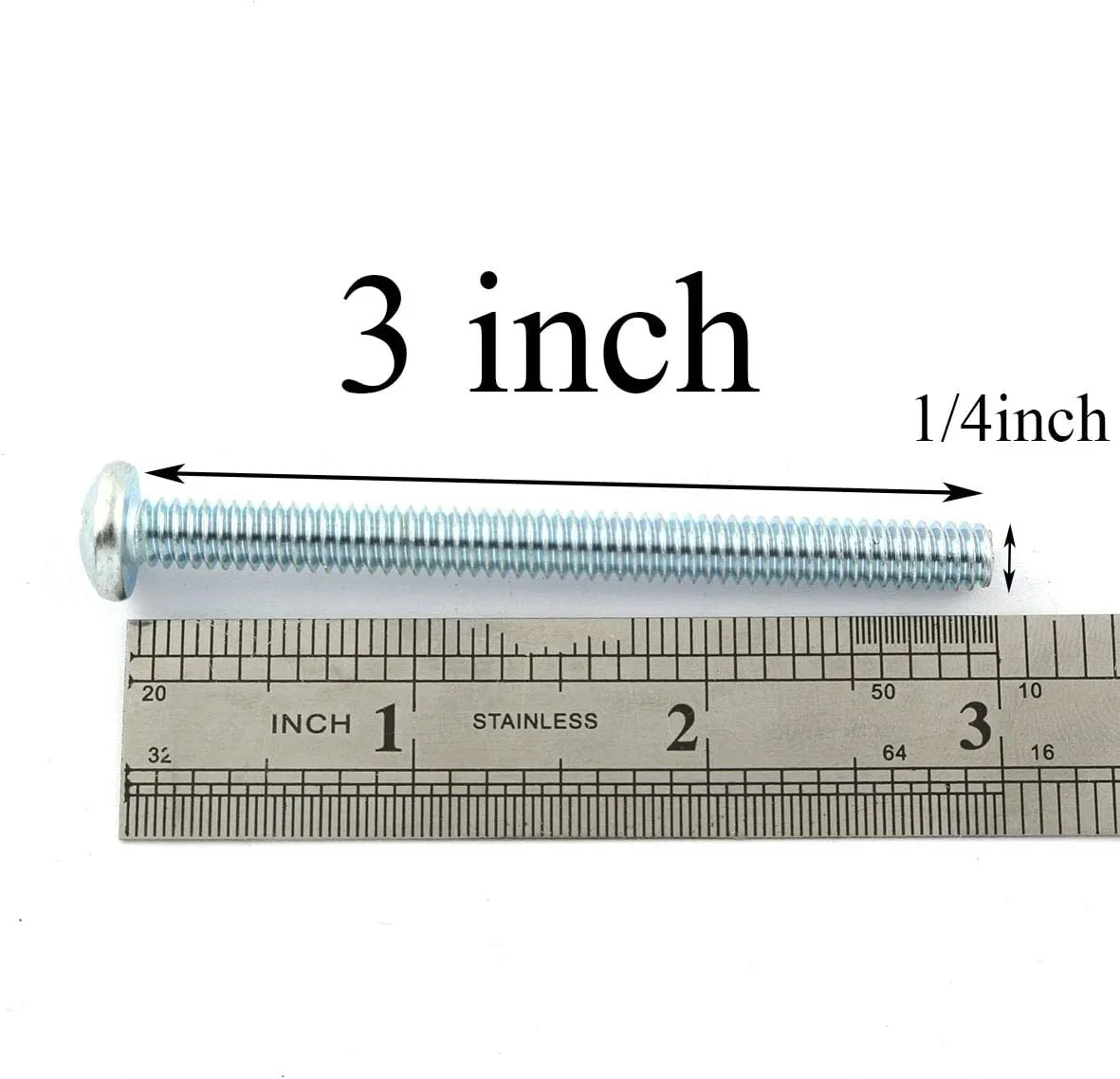 Screw Bolts with Wing Nut Zinc Plated Carbon Steel Mounting Hardware Fitting Fastenings:1/4"-20 Hand Tighten Wing Nuts,1/4"-20X3" Phillips Head Screw Bolt with