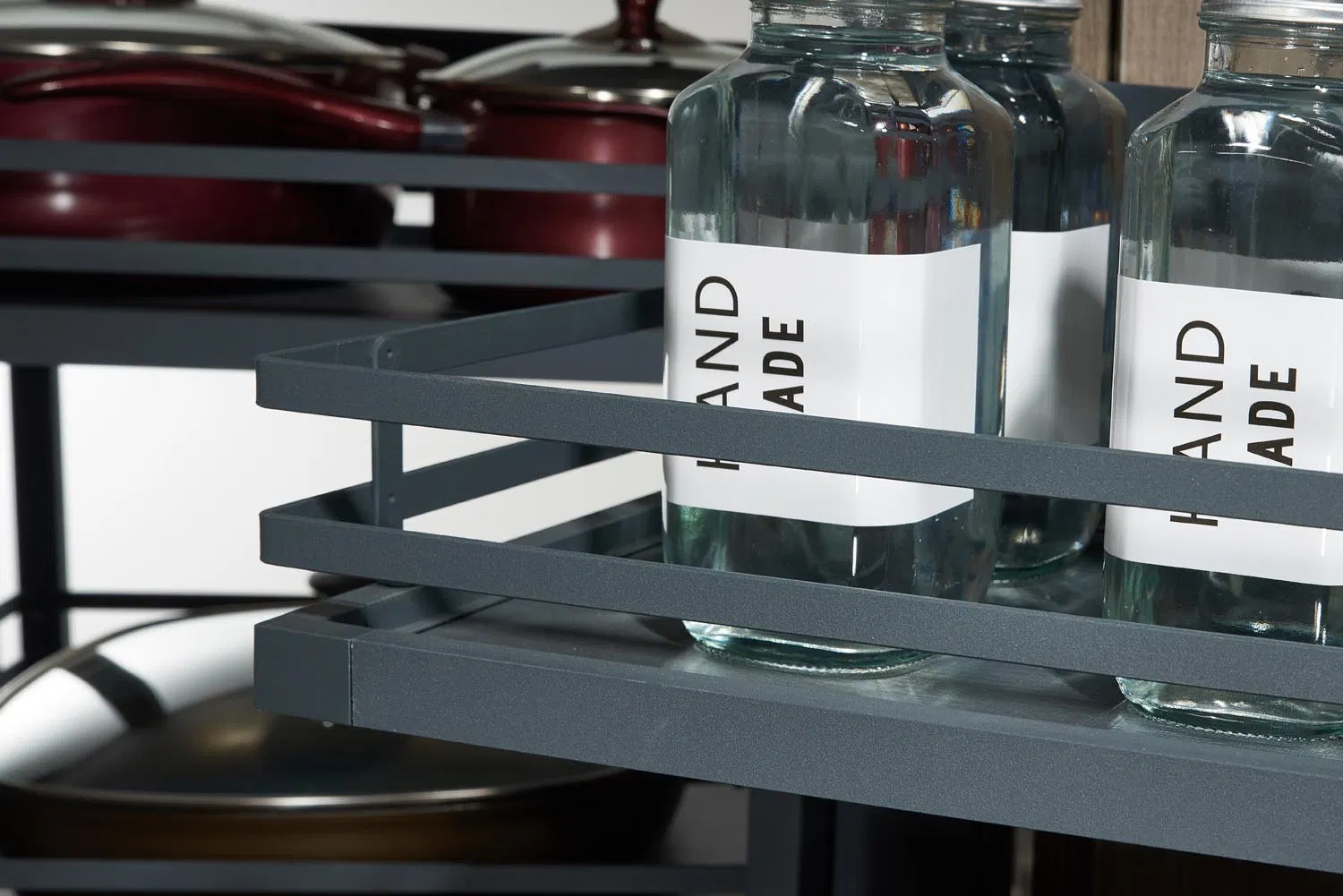 Iron Plate Glass Wooden Basket Wellmax Kitchen Magic Corner Cabinet Blind Soft Close Kitchen Kitchen Basket Racks Kitchen Multi Purpose Spice Drawer Basket