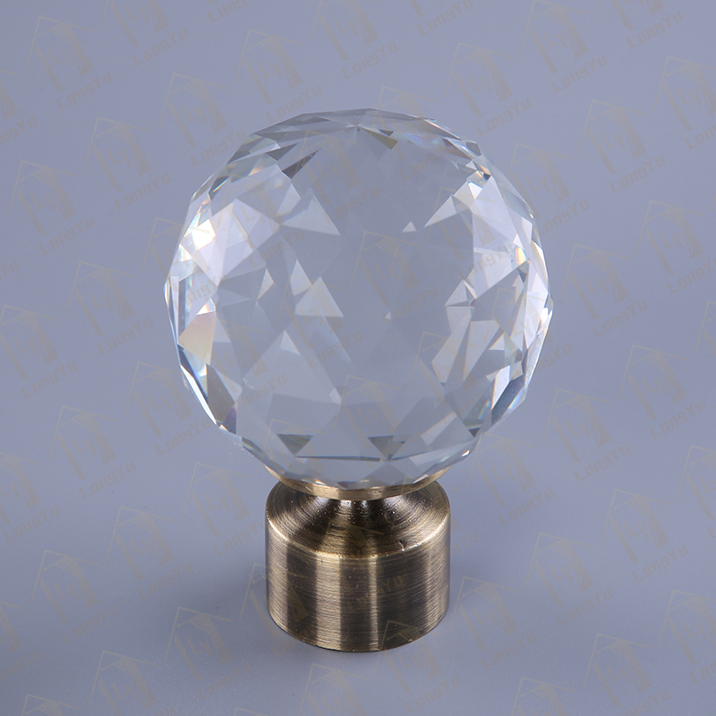 Crystal Curtain Rod Finials, Crystal Curtain Rod Accessories