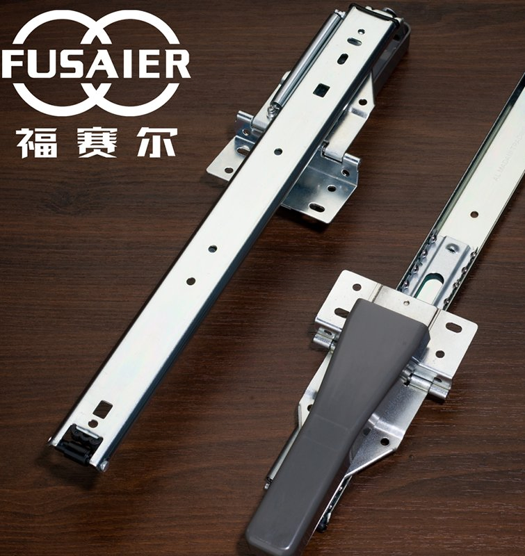 Furniture Cabinet Door Hardware 35mm Pocket Door Telescopic Slide Ball Bearing Flipper Door Sliding Rails for TV Cabinet