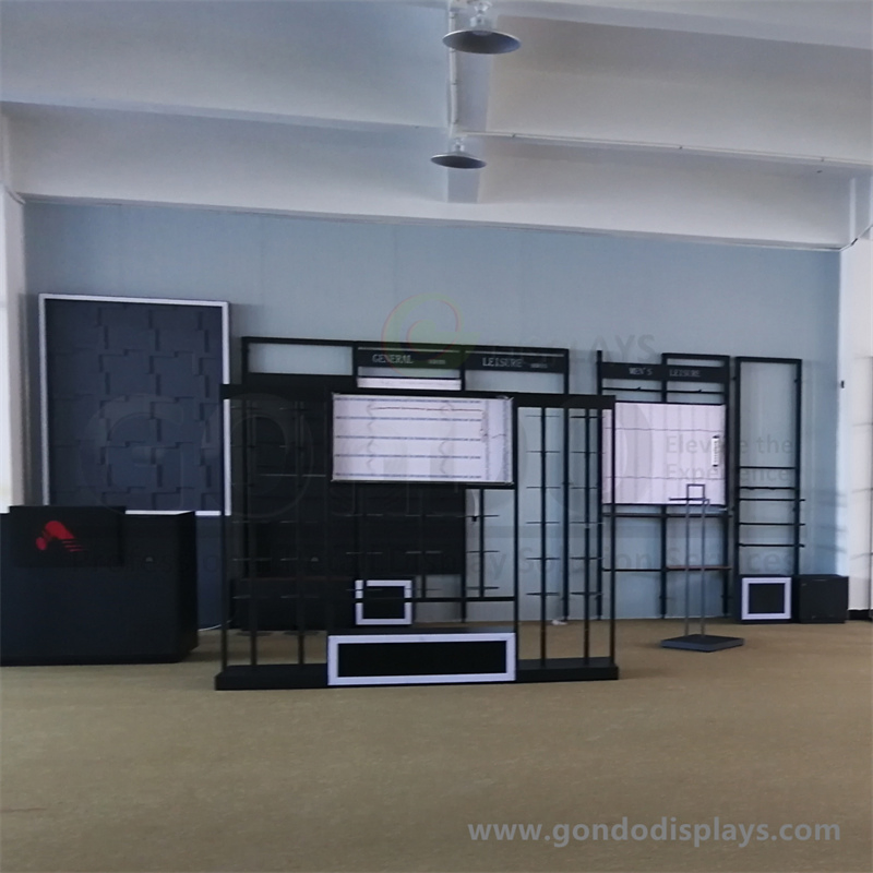 Custom Store Shop Metal and MDF Wooden Retail Men Clothes Commercial Display Rack