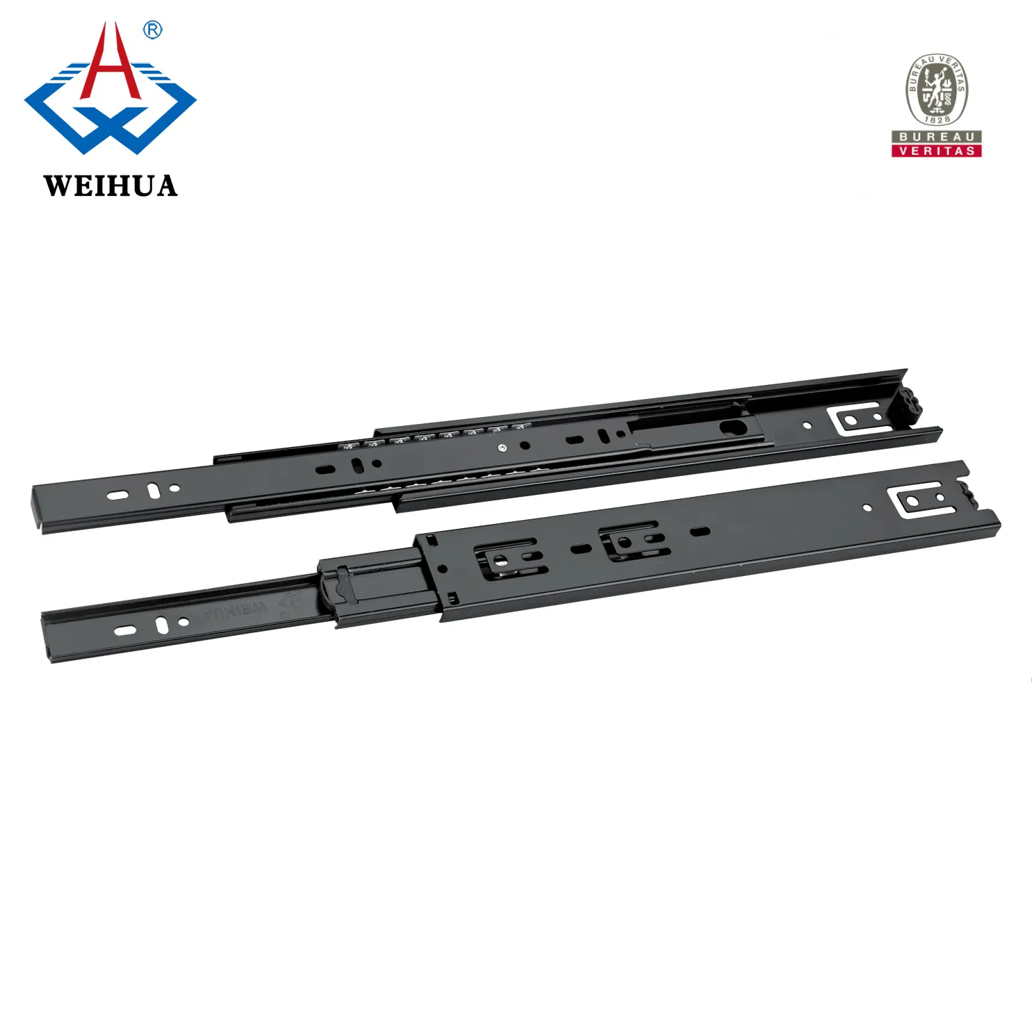 Ball Bearing Drawer Slide 3 Fold Full Extention Furniture Hardware 45mm 1.2mm Thickness