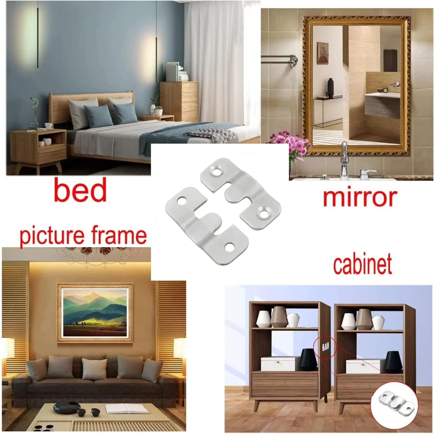 [Furniture and Hardware] Stainless Steel Orginal Color Wall Frame Installation Decorative Buckle/Hook