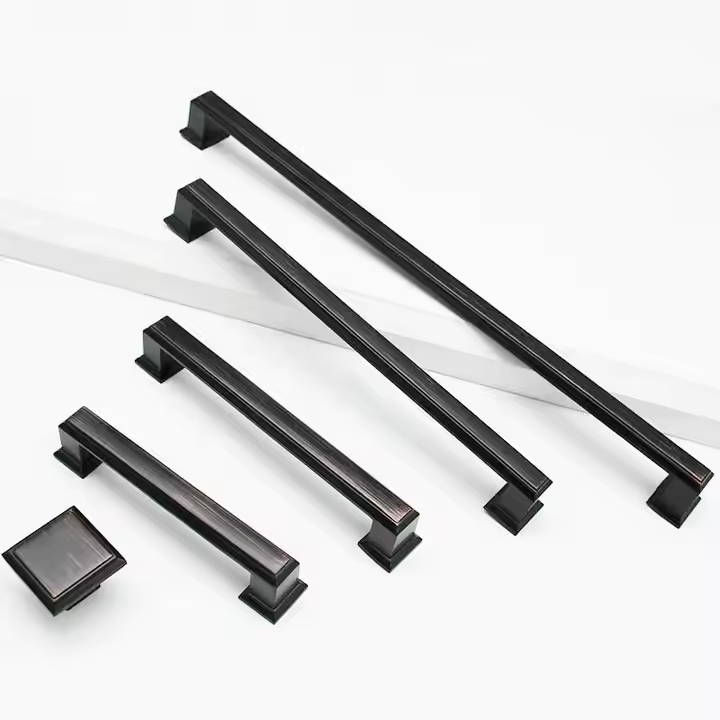 Brushed Zinc Alloy Pull Handle Luxury Solid Brass Knuckle Set for Kitchen Cabinets Bathroom Storage Antique Door Handles