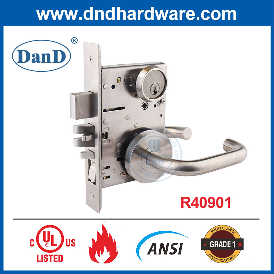 Safe Mortise Key Lockset System D&D Hardware Modern Middle East UL Listed Fire Rated American High Security Cylinder Locks Safety Hotel Door Mortice Lock