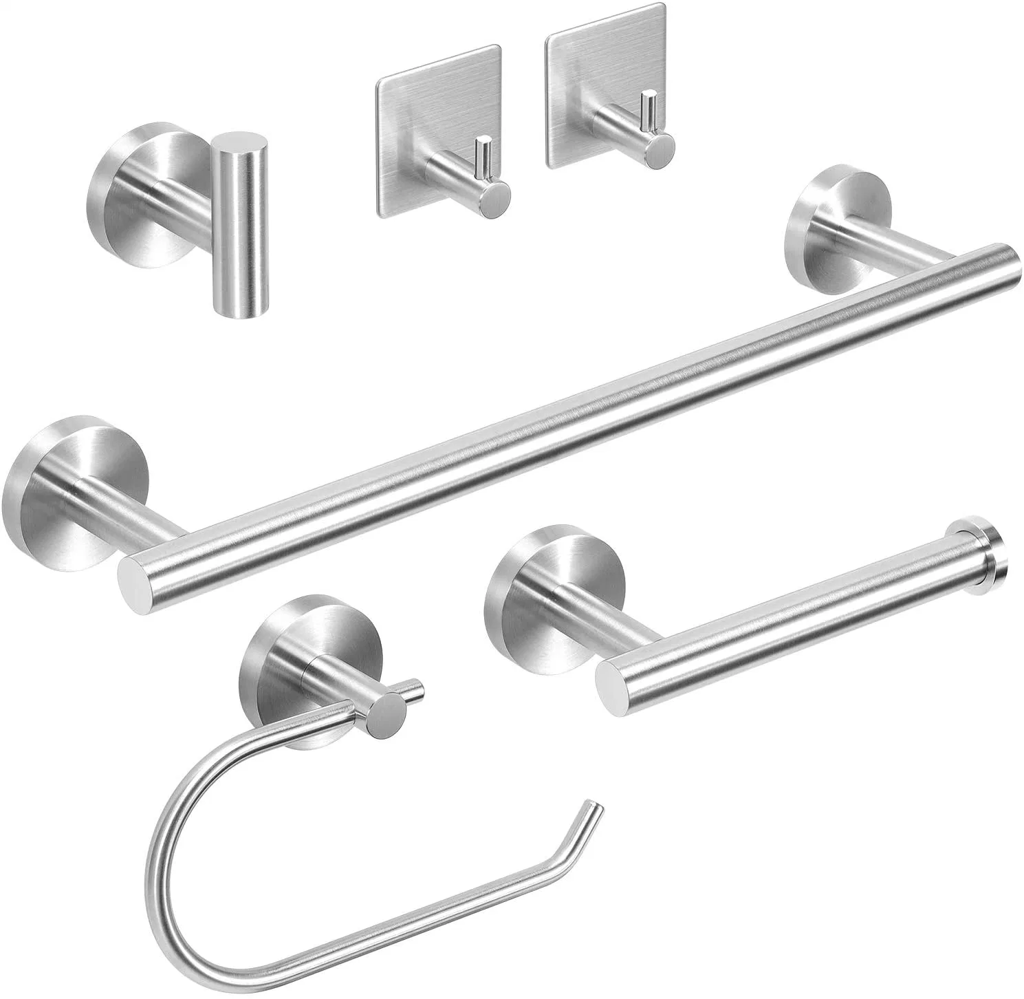 Pieces Stainless Steel Hardware Set Wall Mounted Rack 12"Bath Towel Bar Toilet Paper Holder Towel Robe Hook Towel Bars Bathroom Accessories Set