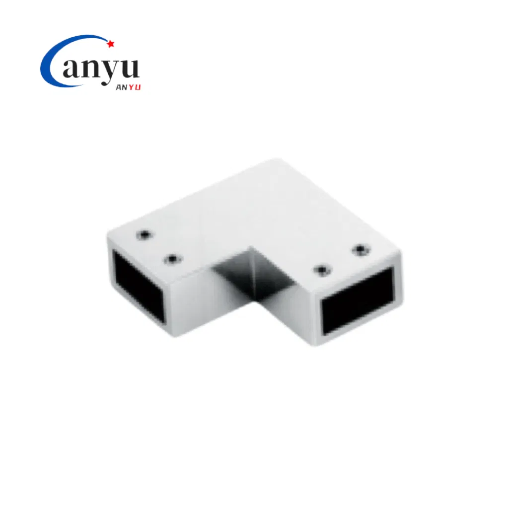 Square Tube Pipe Clamp Stainless Steel Glass Door Connector Bathroom Hardware