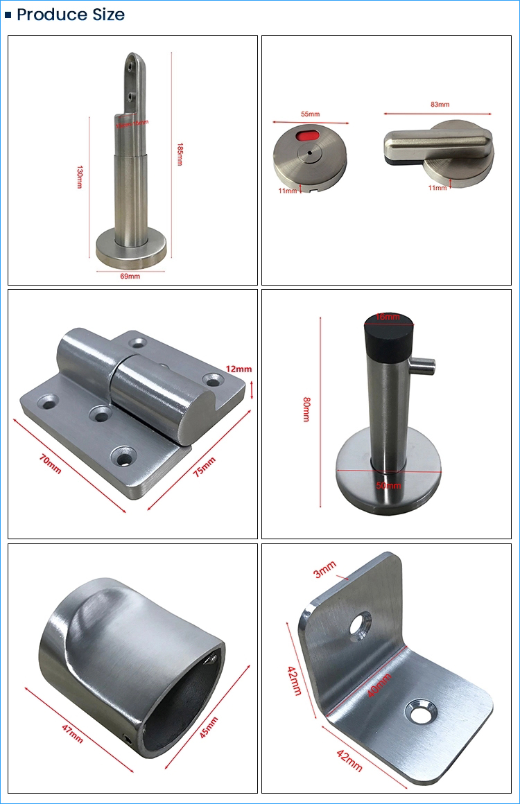 Hot-Selling Stainless Steel Cubicle Fittings Toilet Partition Hardware Accessories