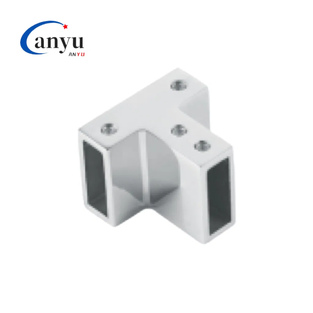 Square Tube Pipe Clamp Stainless Steel Glass Door Connector Bathroom Hardware