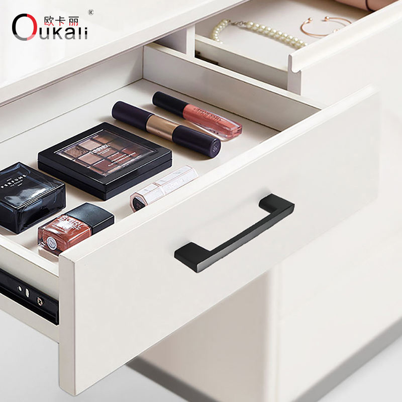 192mm Drawer Matt Black Aluminium Kitchen Cabinets Door Pull Handle Home Furniture Wardrobe Pulls and Knobs