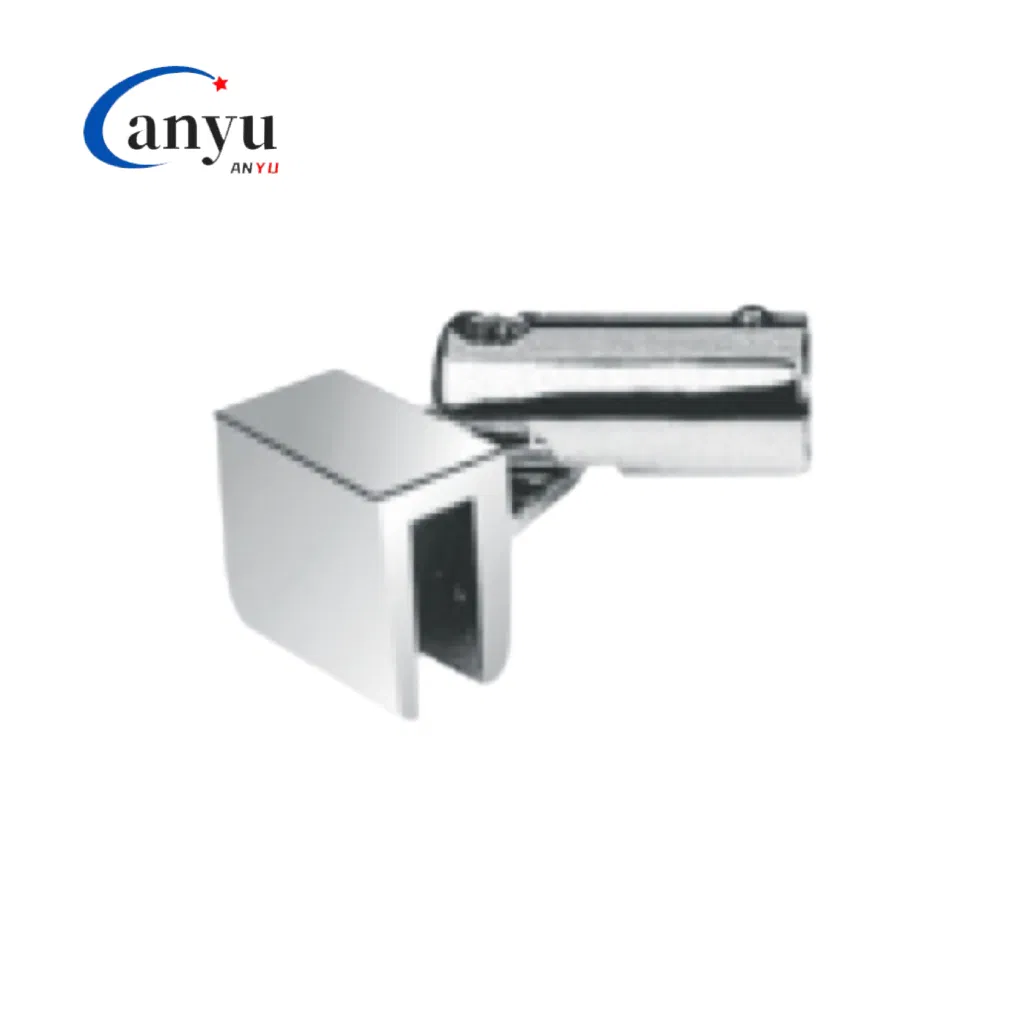 Stainless Steel Welding Bathroom Glass Door Round Pipe Connector Clamp Glass Hardware