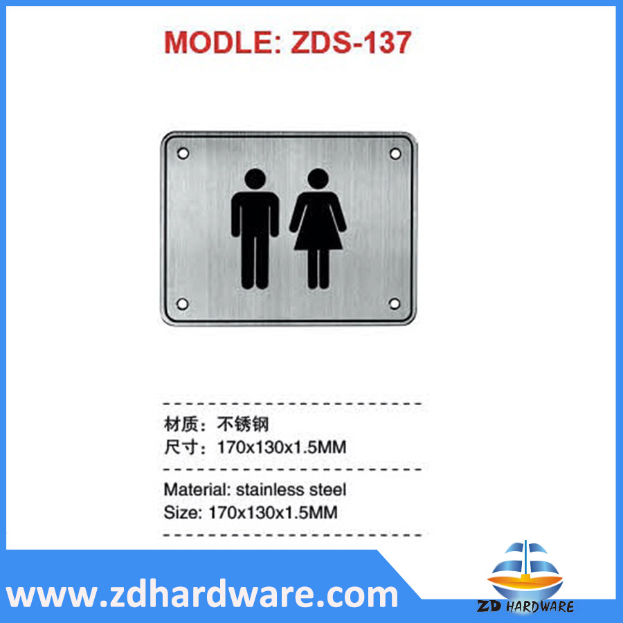 Stainless Stele Warning Sign Toilet Washroom Fittings Hardware
