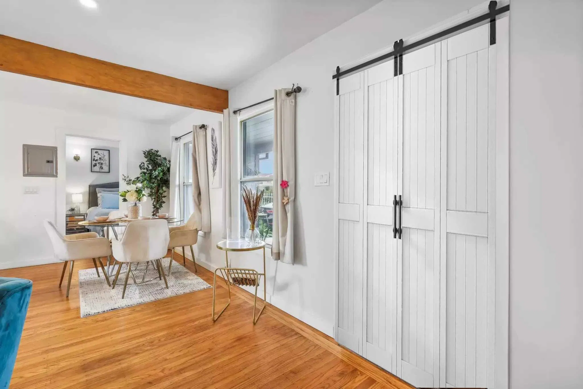 64" Bifold Sliding Barn Door Hardware Kit, 5.3FT Top Mount Bi-Folding Track Kit for Four 15" Closet Pantry Laundry Doors-Smoothly and Quietly, Black