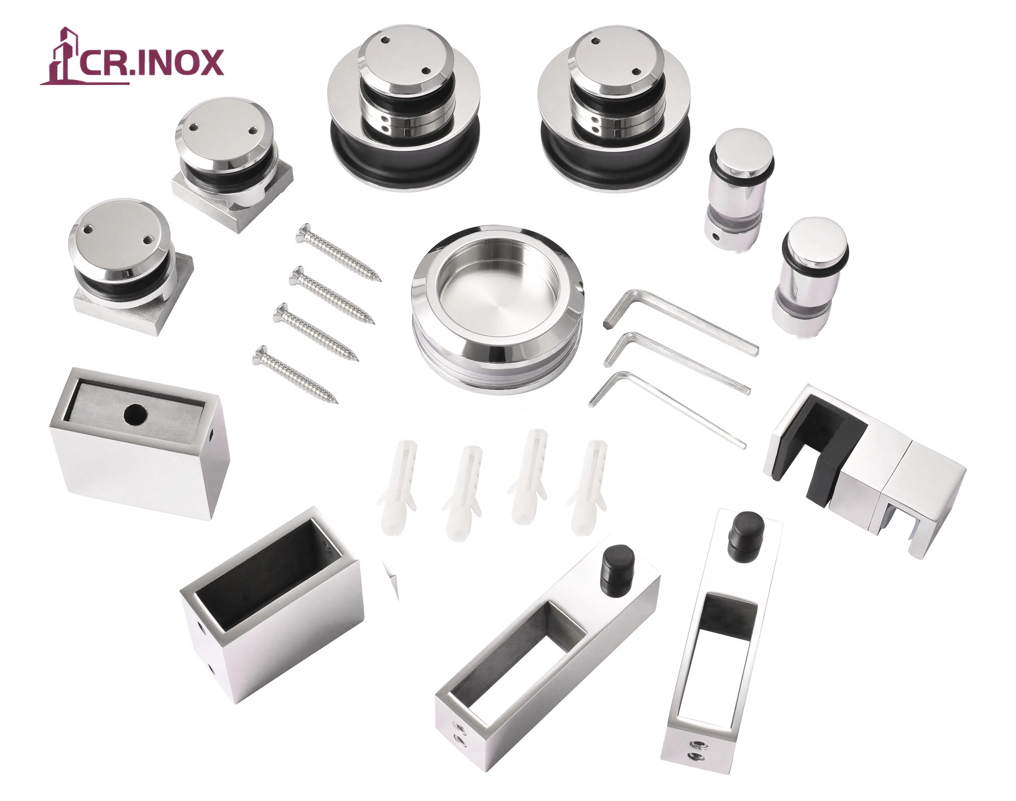 Factory Supply Interior Shower Door Sliding Kit Hardware Frameless Glass Shower Enclosures