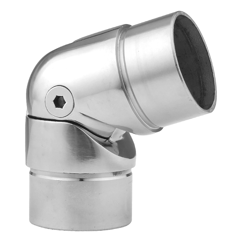 SUS 304 Tempered Glass Railing Elbow Indoor Outdoor Handrail Pipe Connectors for Residential Stair/Garden/Balcony