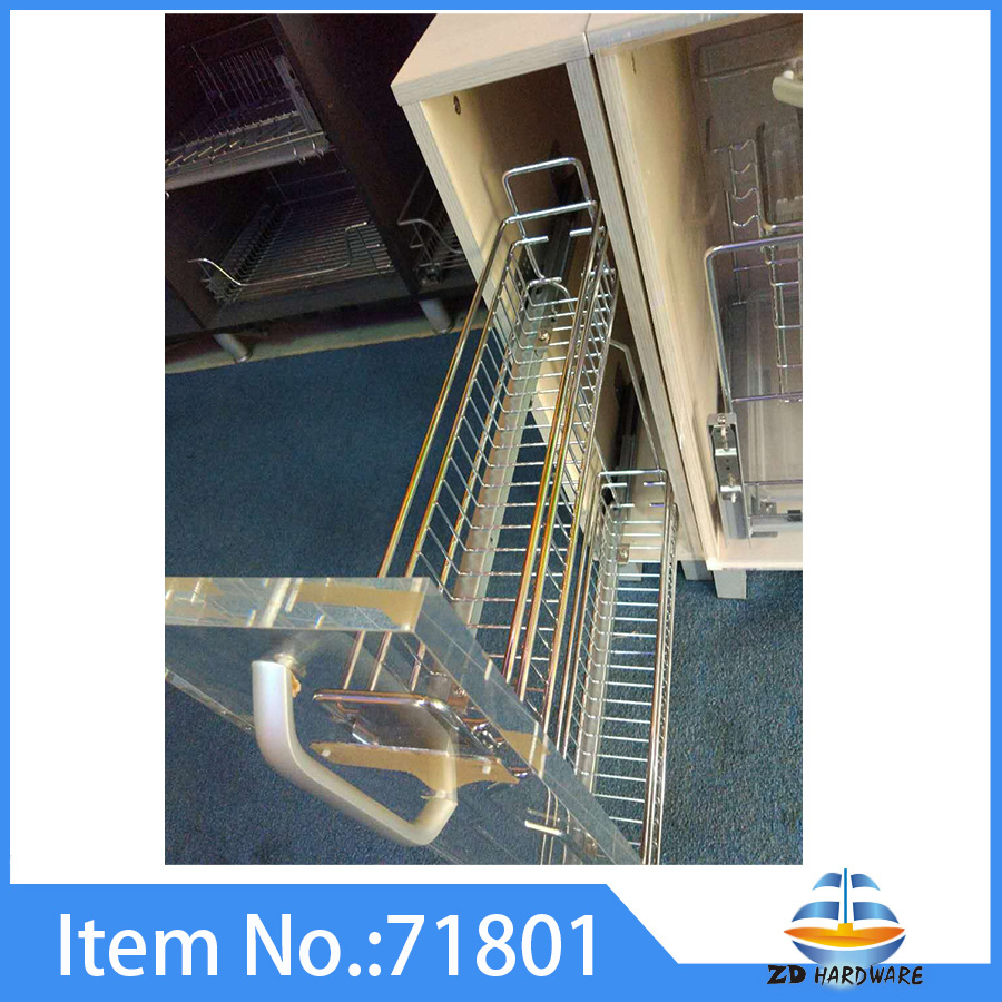 3D Kitchen Wire Storage Iron Dish Drawer Cabinet Kitchen Baskets Pull out Spice Rack Accessories Hardware