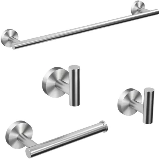 Stainless Steel Hardware Set Wall Mounted Rack 12"Bath Towel Bar Toilet Paper Holder Towel Holder Towel Robe Hook Hand Towel Stand
